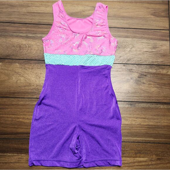 GK Stars Body Leotard Shorts Pink/Purple CL - Picture 2 of 5